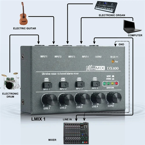 Mini mixer audio dc5v - mixer, ultra